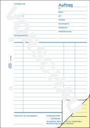 Formular für einen Auftrag mit verschiedenen Feldern zum Ausfüllen. Enthält Platz für Unterschrift und Zahlungsbedingungen.