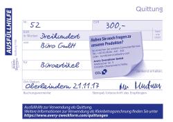 Quittungsblock mit blauer und roter Gestaltung. Enthält mehrere Originale und Kopien für Zahlungsbestätigungen.