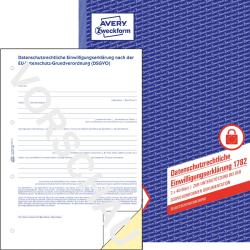 Dokument zur datenschutzrechtlichen Einwilligung nach DSGVO. Enthält Platz für persönliche Angaben und Unterschrift.
