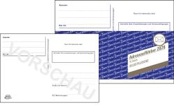 Postkarte mit Platz für Absender und Identcode-Label. Enthält Hinweise für Zusatzleistungen.