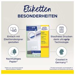 Packung mit Universal-Etiketten von Avery. Geeignet für Versand und mit starker Klebkraft.