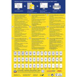 Produktverpackung für Universal-Etiketten von Avery. Enthält Informationen zu Anwendung und Größe der Etiketten.