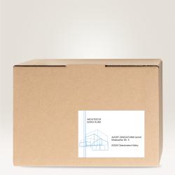 Gelbe Verpackung mit dem Schriftzug 'Avery Zweckform'. Universal-Etiketten für Versand. 200 Etiketten, Größe 210 x 148 mm. Inkl. Etiketten-Designer.