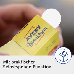 Gelbe Verpackung mit Aufschrift 'Bewertungspunkte'. Enthält 250 rote Punkte mit einem Durchmesser von 19 mm.