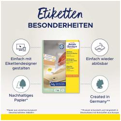 Packung mit ablösbaren Universal-Etiketten. Ideal für temporäre Beschriftungen.