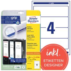 Packung mit Ordner-Etiketten von Avery. Enthält 25 Etiketten für Beschriftungen.