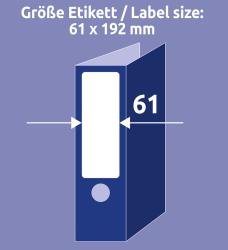 Packung mit Ordner-Etiketten von Avery. Enthält 25 Etiketten für Beschriftungen.