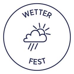 Verpackung für wetterfeste Etiketten. Enthält Hinweise zu Verwendung und Eigenschaften.