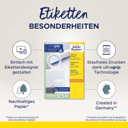 Packung mit Universal-Etiketten von Avery. Enthält 200 Etiketten in der Größe 97 x 67,7 mm.