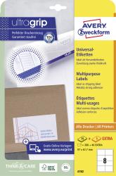 Packung mit Universal-Etiketten von Avery. Enthält 200 Etiketten in der Größe 97 x 67,7 mm.