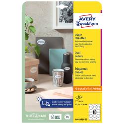 Packung mit ovalen Etiketten. Ideal für dekorative Beschriftungen.