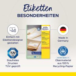 AVERY Zweckform Recycling Univ. Etiketten 10 Bl. LR3475-10 70 x 36 mm weiß