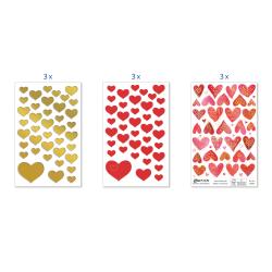 Z-DESIGN Sticker-Set Herzen rot/rosa/gold 327 Sticker