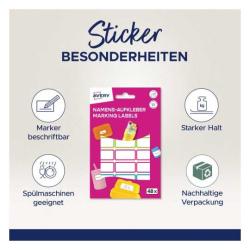 AVERY Zweckform Namens-Aufkleber 48 Etiketten / 2 Bögen