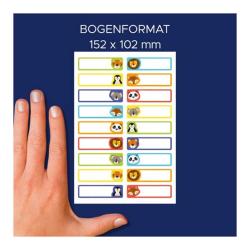 AVERY Zweckform Textil-Aufkleber Tiere 36 Etiketten / 2 Bögen
