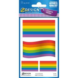 AVERY ZWECKFORM Foliensticker Pride Flaggen 4 Aufkleber bunt