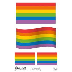 AVERY ZWECKFORM Foliensticker Pride Flaggen 4 Aufkleber bunt