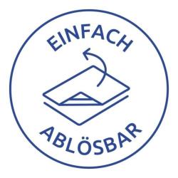 Aufkleber mit bunten Obstmotiven. Text: 'Selbstgemachtes'. Sechs verschiedene Designs. Farbenfroh und fröhlich.