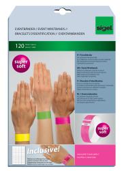 Breiter, pinkfarbener Armband mit einer weißen, glatten Oberfläche. Eine Seite hat ein einfaches, geometrisches Muster.