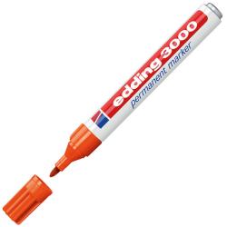 Oranger Edding 3000 Permanentmarker. Kappe abgenommen, Spitze sichtbar.