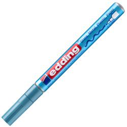 blauer Edding Marker mit einer feinen Spitze. Geeignet für Glas, Metall, Plastik und Papier.