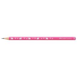 Rosa Bleistift mit Einhorn- und Herzmotiven. Marke Faber-Castell.