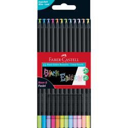 FABER-CASTELL Buntstifte Black Edition 12 Stück mehrfarbig