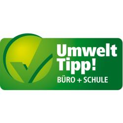 Grüner Schnellhefter mit Linien zum Beschriften. Hersteller ist Falken.