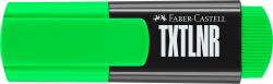 Grüner Textmarker mit einer spitzen Kante. Der Deckel ist ebenfalls grün.