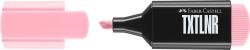 Ein pinker Textmarker mit einer spitzen Spitze. Der Deckel ist ebenfalls pink und hat eine glatte Oberfläche.