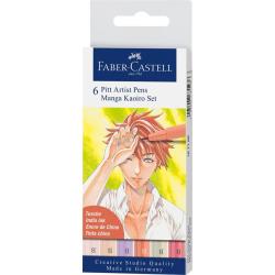 FABER-CASTELL Pitt Artist Pen Brush Manga Kaioro 6er Etui