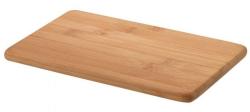 Holzschneidebrett aus Bambus. Rechteckige Form mit abgerundeten Kanten.