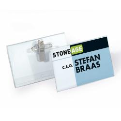 DURABLE Namensschild mit Kombiklemme 5,4 x 9 cm 5 Stück transparent