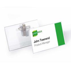 DURABLE Namensschild mit Kombiklemme 5,4 x 9 cm 5 Stück transparent