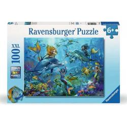 RAVENSBURGER Kinderpuzzle Abenteuer unter Wasser 100 Teile bunt