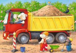 RAVENSBURGER Kinderpuzzle Tiere auf der Baustelle 4 Puzzles bunt