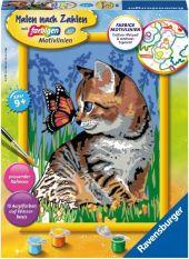 RAVENSBURGER Malen nach Zahlen Katze mit Schmetterling Serie D 