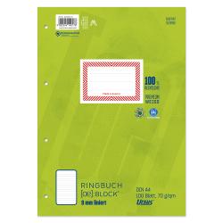 Ringbuchblock A4 100 Blatt 9 mm liniert 