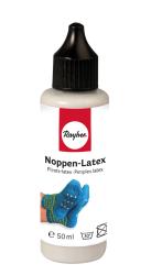 Flasche mit Noppen-Latex für Strickwaren. Inhalt 50 ml, mit schwarzem Deckel.