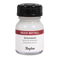 Kleiner Glasbehälter mit schwarzem Deckel. Inhalt: transparenter Schutzlack. Beschriftung in Rot und Schwarz. Verwendung: zum Schutz von Oberflächen.