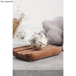 Transparente Dose mit Badekugeln. Inhalt 400g, vegan, schäumend.