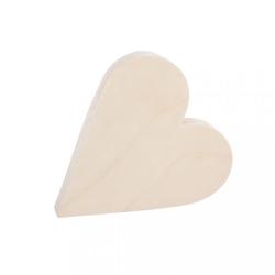 Holzfigur in Herzform. Unbehandelte, helle Oberfläche.