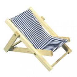 Minigarten Holz-Sonnenliege 14 cm blau