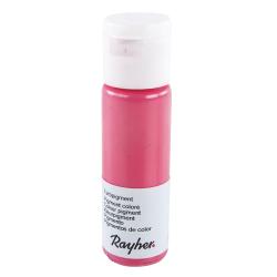Farbpigment in Fuchsia. Verpackung mit rotem und weißem Design. 20 ml Flasche, geeignet für DIY-Projekte.
