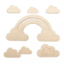Holzmotiv Kleine Wolke 6 Teile natur