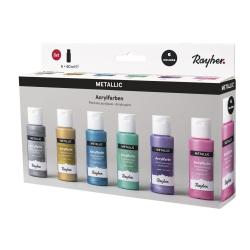 RAYHER Acrylfarben-Set Metallic 6 x 60 ml