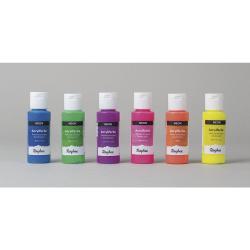 RAYHER Acrylfarben-Set Neon 6 x 60 ml