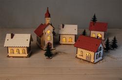 RAYHER Holzbausatz Lichterdorf 84-teilig