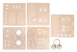 RAYHER Holzbausatz Lichterdorf 48-teilig