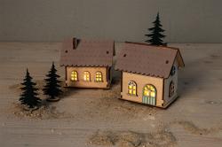 RAYHER Holzbausatz Lichterdorf 48-teilig